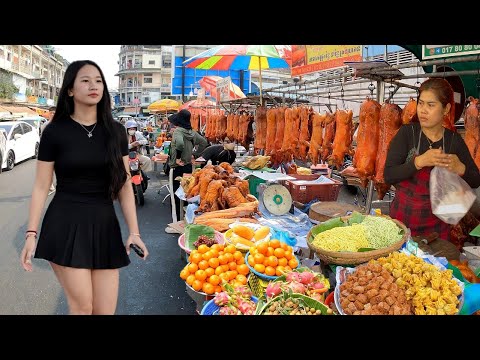 Best CAMBODIAN Street Food 2026 - Walking Tour Orussey Market Before Chines New Year, Phnom Penh