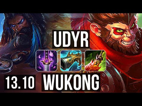 UDYR vs WUKONG (JNG) | 6 solo kills, 300+ games, Dominating, Rank 13 Udyr | TR Master | 13.10