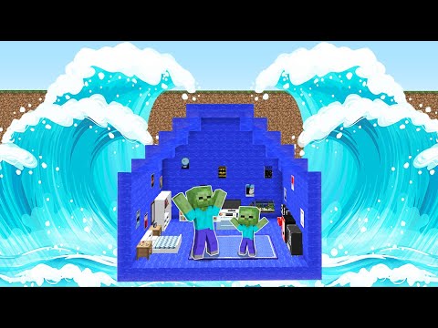 1000$ YER ALTI SU EV VS TSUNAMİ 😱 - Minecraft
