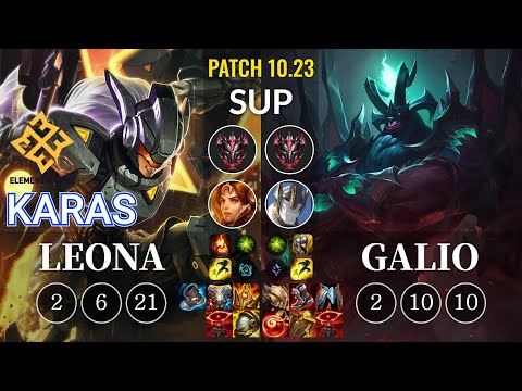 EM Karas Leona vs Galio Sup - KR Patch 10.23
