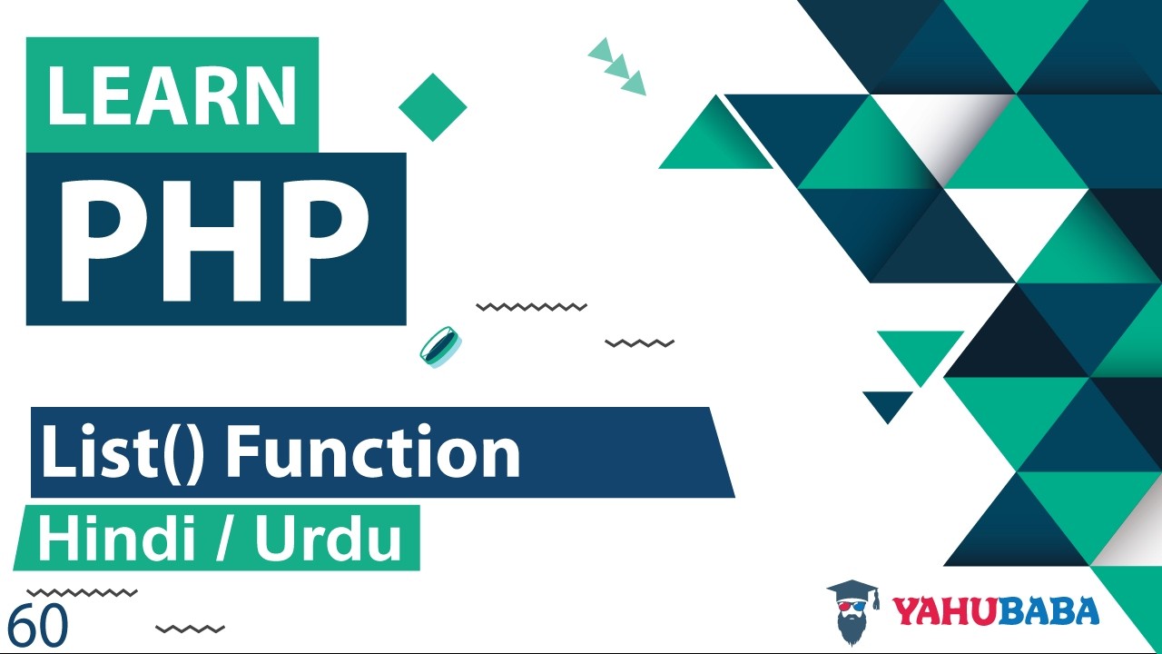 PHP Array List Function Tutorial in Hindi / Urdu