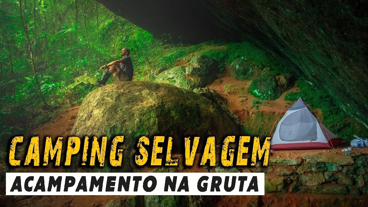 Acampamento na gruta em meio a Mata Atlântica | Jararaca do lado da barraca | CAMPING SELVAGEM