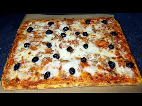Homemade XXL pizza, quick dough in 10 minutes! You will never buy pizza again after this video.