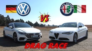 Italian vs German Soul - Alfa Romeo Giulia vs VW Arteon + DRAG RACE