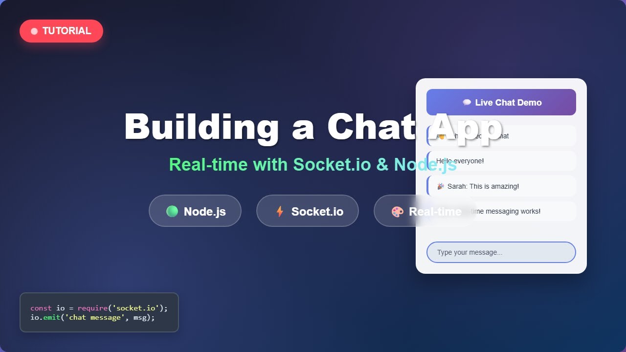 Build a Real-Time Chat App with Node.js & Socket.io (Beginner Tutorial)