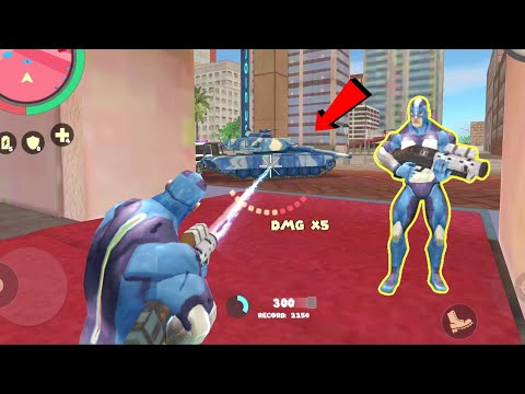 Rope Hero: Vice Town (Rope Hero with Void Emitter) Electron Gun Destroy Tank & Helicopter - HD