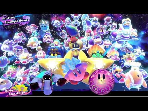 Kirby Star Allies  World 4  100% Far Flung Starlight Heroes