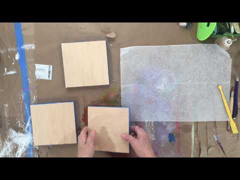 Prepping wood panels with gesso