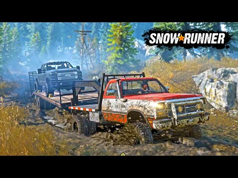 SNOW RUNNER- LIFTED DIESEL HEAVY HAULING! (MUDDING MISSION!)
