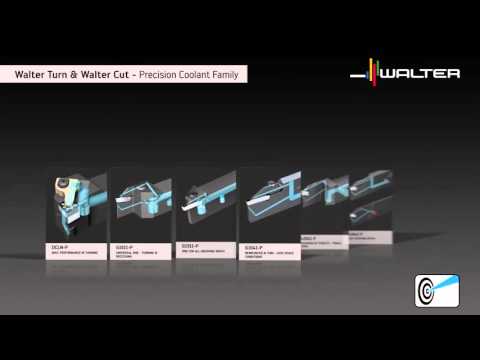 Precision Cooling (-P):  improved chip breaking greater efficiency for turning  and grooving