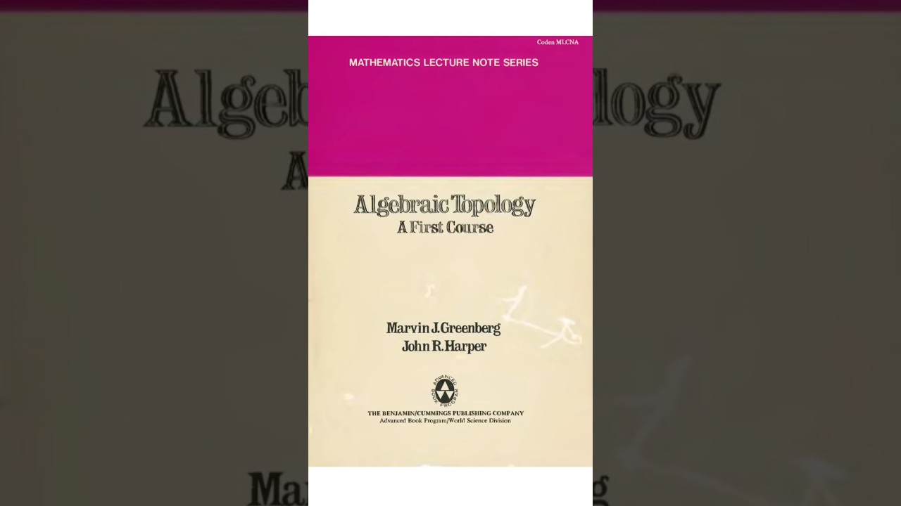Algebraic Topology by Marvin J Greenberg and John R Harper || #algebraictopology #marvin #harper