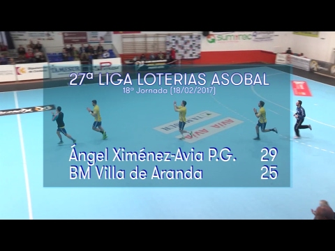 LIGA LOTERIAS ASOBAL J18 Ángel Ximénez-Avia P.G. - BM Villa de Aranda 29 - 25