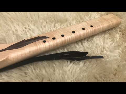7 Hole Native American Style Drone Flute Key of Low D - 440Hz of Curly Maple and Walnut woods
