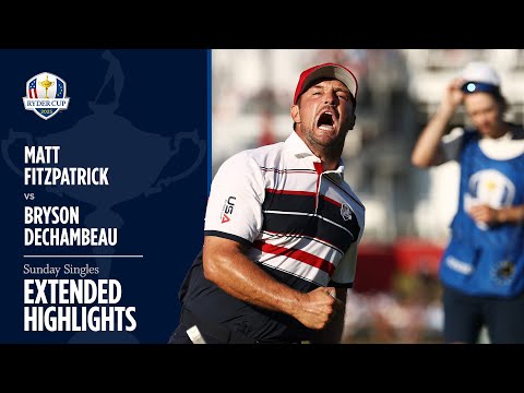 Matt Fitzpatrick vs Bryson DeChambeau Extended Highlights | Sunday Singles | 2025 Ryder Cup