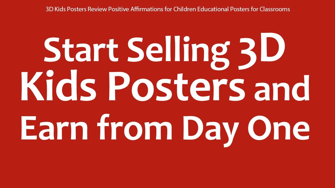 3D Kids Posters Review Positive Affirmations for Children Educational Posters for Classrooms