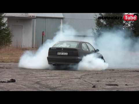 Palenie gumy BMW E36 325 "ZYCHU & STERYD" - Lotnisko Michałków 2019