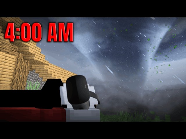 I Slept Overnight in VR Minecraft with Tornadoes