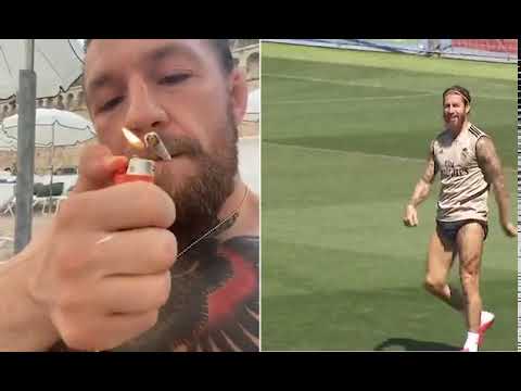 Conor McGregor sparks up a suspicious looking cigarette as part of bizarre response to Sergio Ramos