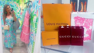 VLOG 🩷TWO LOUIS VUITTON UNBOXINGS, GUCCI, VALENTINO, LILLY PULITZER AND MORE