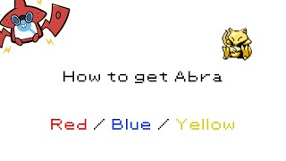How to get Abra in Pokemon Red/Blue/Yellow [#063]