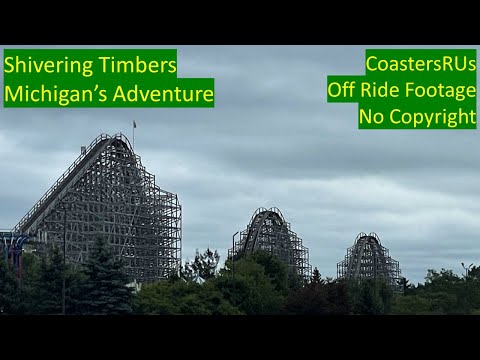 Shivering Timbers at Michigan's Advanture Copyright Free Footage (Off Ride)