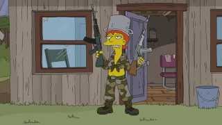 Homer Tries to Buy Fireworks from Cletus from Yellow Badge of Cowardge THE SIMPSONS