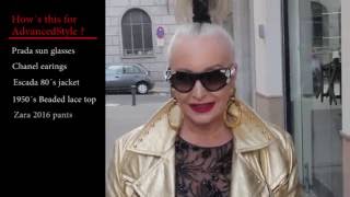 Beverly Feldman having fun with sexy grey hair.