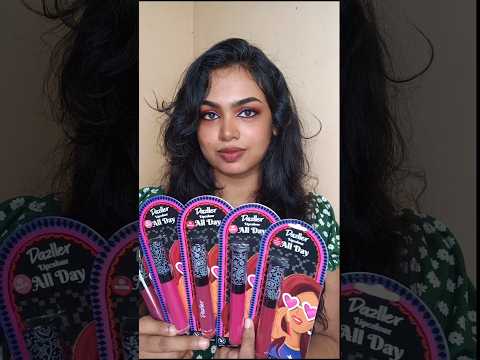 ₹160😲 - 5 lipsticks💄- Dazller liquid lipstick 👄 Swatches on Dusky Indian Skintone