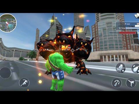 Monster Rope Hero City Rescue Battle - Incredible Hulk Vs 3 Head Monster | Android GamePlay