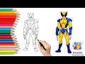 How To Draw Wolverine And Coloring Step By Step Superhero Art Lesson