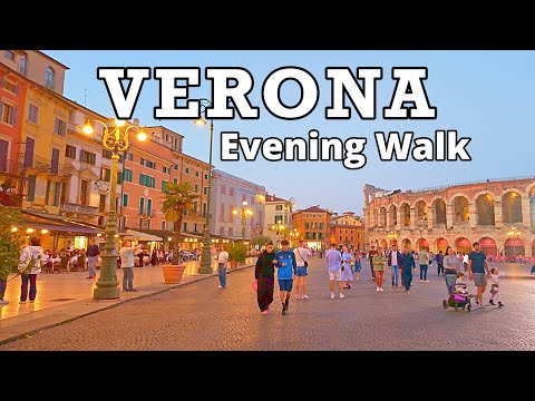 Verona, Italy Evening Walking Tour 4K