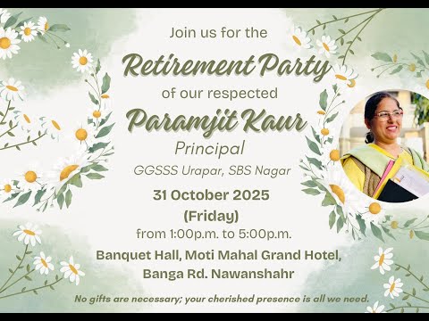 LIVE Retirement Party of our respected Paramjit kaur  VIDEO BY 1313 MEDIA WORKS