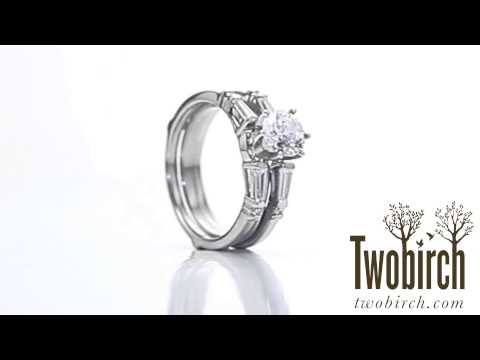0.46ct. Baguette and Round Solitaire Enhancer - TwoBirch TB-GUARD-0059-WG-H