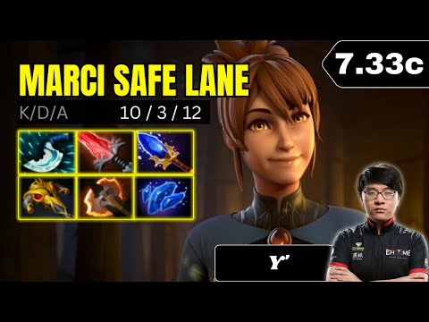 PATCH 7.33c - y' Marci Safe Lane Gameplay - Dota 2 Full Match Gameplay
