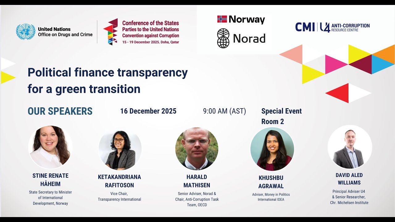 Political finance transparency for a green transition (Environment Day 1 | CoSP11)