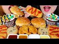 ASMR MCDONALD S CHEESEBURGER CHICKEN MCNUGGETS HASHBROWN M M S ICE CREAM COOKIE 먹방 Kim Liz ASMR