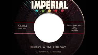 1958 HITS ARCHIVE: Believe What You Say - Ricky Nelson (hit single version)