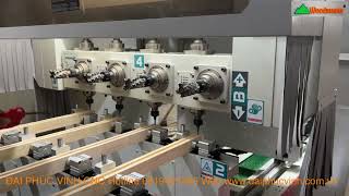 MÁY CNC MỘNG ÂM 4 Trục 16 Dao Kẹp Xoay 180 WOODMASTER Làm Mộng Âm Dương đa năng