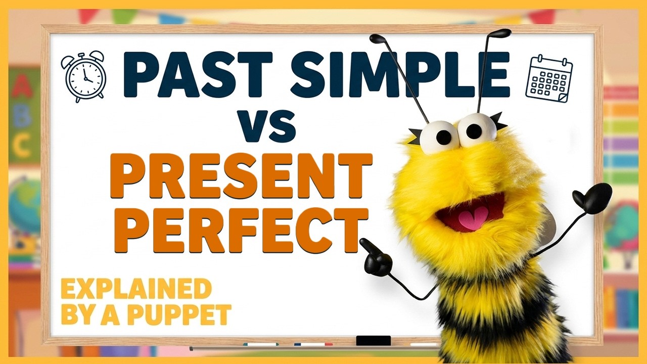 Past Simple vs Present Perfect - Explained By A Puppet