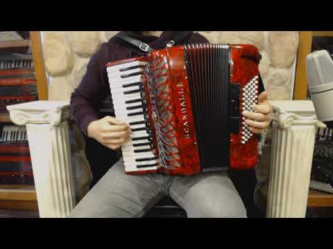 SCANAIRJRMRD - Red Scandalli Air Junior Piano Accordion LMMM 34 72 $4999