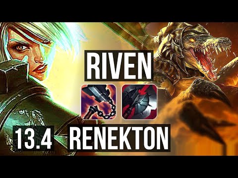 RIVEN vs RENEKTON (TOP) | 7/0/1, 2.0M mastery, 800+ games, Godlike | KR Grandmaster | 13.4