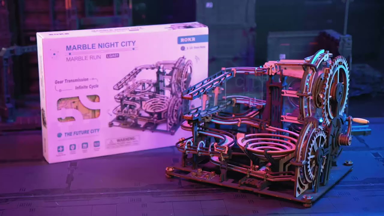 ROKR Marble Night City | 3D Wooden Marble Run Kit