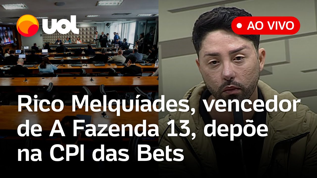 Rico Melquíades, vencedor de A Fazenda 13, depõe ao vivo na CPI das Bets; assista ao depoimento