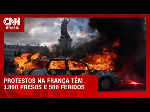 Protesto na França termina com mais de 500 policiais feridos, 1.800 presos e uma morte | CNN AGORA