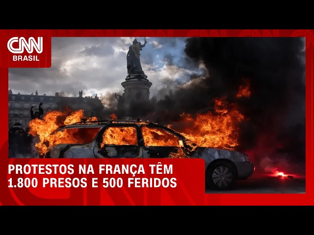 Protesto na França termina com mais de 500 policiais feridos, 1.800 presos e uma morte | CNN AGORA