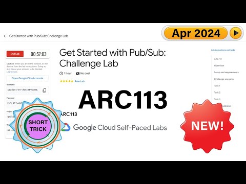 [2024] Get Started with Pub/Sub: Challenge Lab | #ARC113 | #qwiklabs | #Short-trick The Arcade