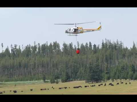 fire fighting chopper on Lake George