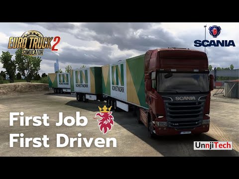 First job, first driven in SCANIA R580 - Euro Truck Simulator 2