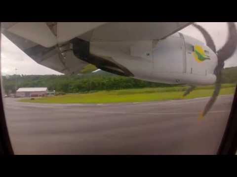 LANDING MELVILLE HALL DOMINICA - TDPD HD ATR46 AIR ANTILLES