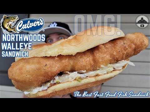 Culver's® Northwoods Walleye Sandwich Review! 🐟🥪 | BEST Fast Food Fish Sandwich!